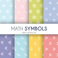 Math symbols patterns set vector