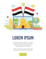 Learn about Egypt online concept vector