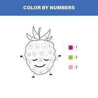 raspberry color by numbers vector