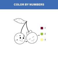 Color by number. Cherry vector