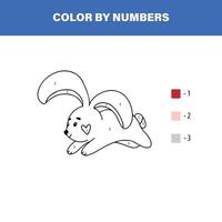 rabbit color by numbers vector