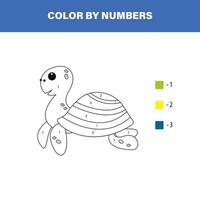 turtle color page vector