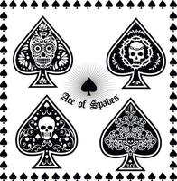 ace of spades with skull-sets vector