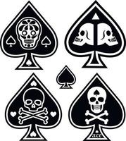 ace of spades with skull-sets vector