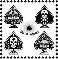 ace of spades with skull-sets vector