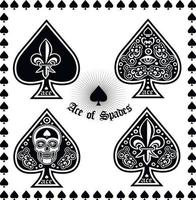 ace of spades with skull-sets vector