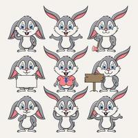 Cute rabbit cartoon character mascot vector design illustration