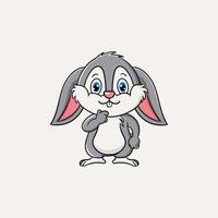 Cute rabbit cartoon character mascot vector design illustration