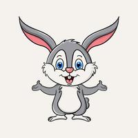 Cute rabbit cartoon character mascot vector design illustration