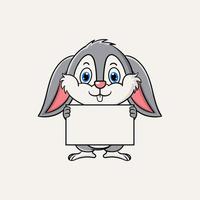 Cute rabbit cartoon character mascot vector design illustration