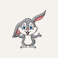 Cute rabbit cartoon character mascot vector design illustration