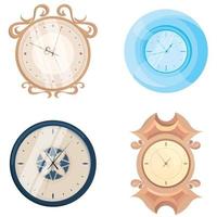 Set of different wall clocks. vector