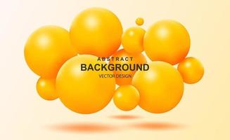 Abstract background with falling 3d balls vector