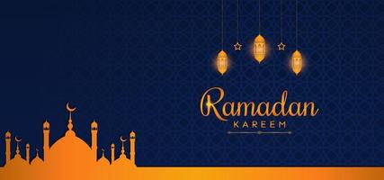 Beautiful ramadan background template with golden color vector