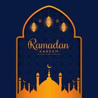 Beautiful ramadan background template with golden color vector