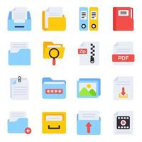 Pack of File Page Flat Icons vector