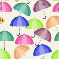 A seamless pattern with multicolored open umbrellas vector