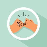 Hands Pinky promise icon vector
