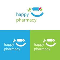 plantilla de logotipo de farmacia feliz vector