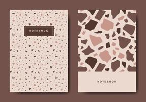 Terrazzo abstract cover page templates. Universal abstract layouts. Applicable for notebooks, planners, brochures, books, catalogs vector