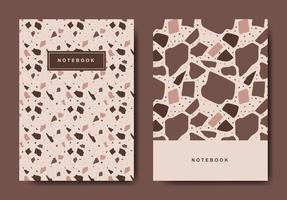 Terrazzo abstract cover page templates. Universal abstract layouts. Applicable for notebooks, planners, brochures, books, catalogs vector