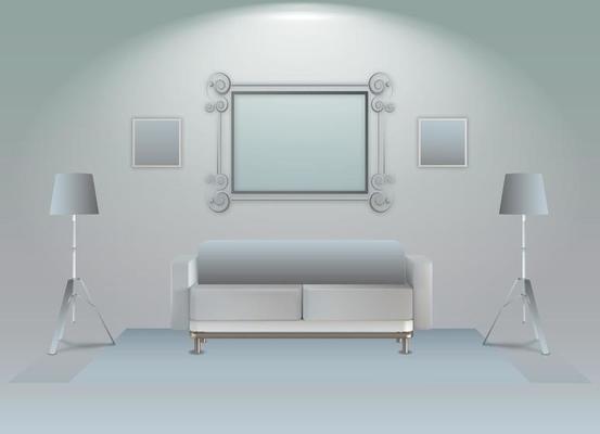 ilustration graphic vector of realistic wall mirror interior