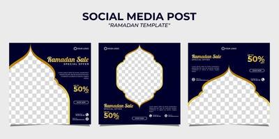 Ramadan sale social media post template vector