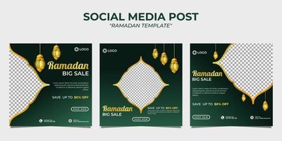 Ramadan social media post template vector