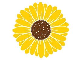 Sunflower isolated on white background. Boho tribal print.Flat design illustration vector