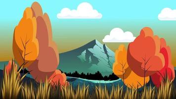 temporada de outono nas montanhas video