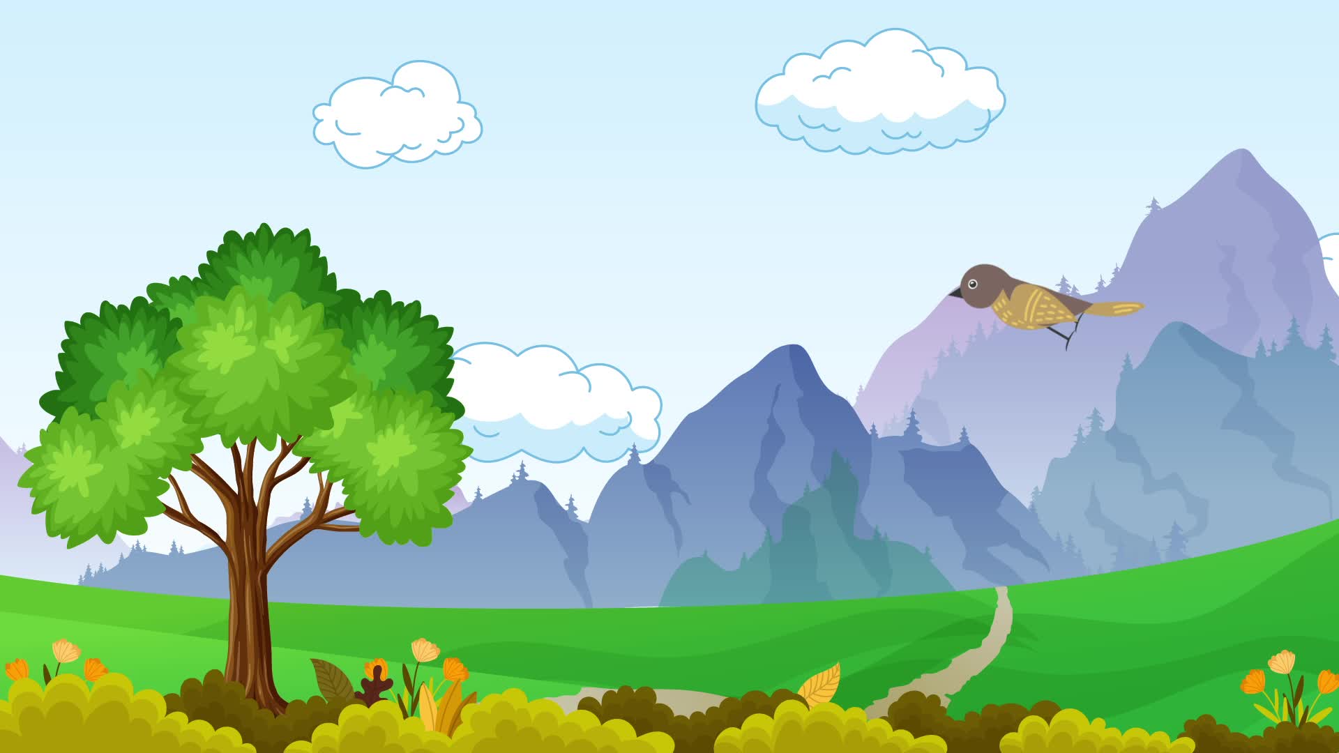 Cartoon Mountain Stock Video Footage for Free Download