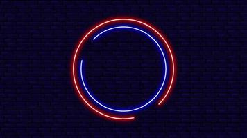 The Circular Round Colorful Neon Lights Frame Design On The Wall video