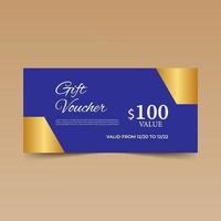 Blue Elegant  Gift Voucher Design Template vector