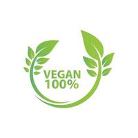 icono vegano bio ecología orgánico, logotipos etiqueta etiqueta hoja verde vector