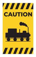 Caution Beware Of Trains Symbol Sign Isolate On White Background vector