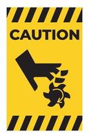Caution Cutting of Fingers Rotating Blade Symbol Sign On White Background vector