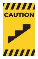 Beware Slope Step Symbol Isolate On White Background vector