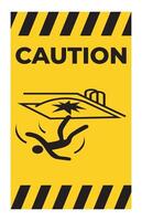 Caution Fall Hazard Symbol Sign Isolated on White Background vector