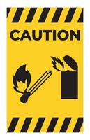 Caution No Lighter Symbol Sign Isolate on White Background vector