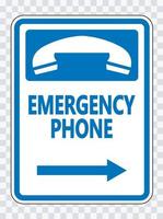 Emergency Phone Right Arrow Sign vector