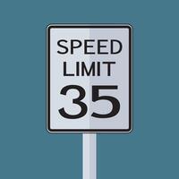 USA Road Traffic Transportation Sign Speed Limit 35 vector