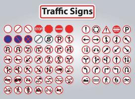 conjunto de señales de tráfico vector