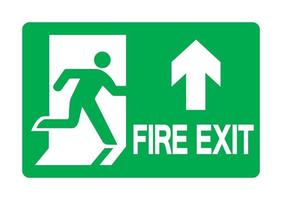 Señal verde de emergencia de salida de incendios vector