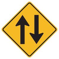Warning signs Two-way traffic on white background vector