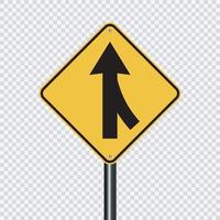 Lanes merging right sign vector