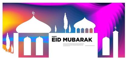 vector colorido banner de tarjeta de felicitación islámica y mubarak