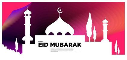 Vector colorful islamic and mubarak greeting card banner