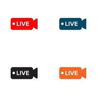 Live streaming logo design template vector