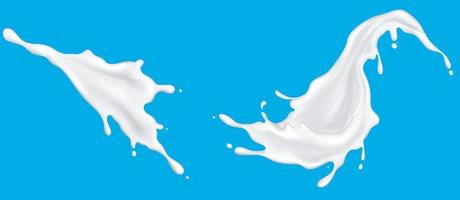 Milk, yogurt or cream splash set vector
