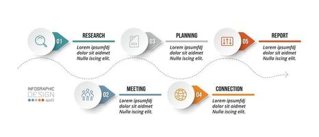 Timeline chart business infographic template. vector